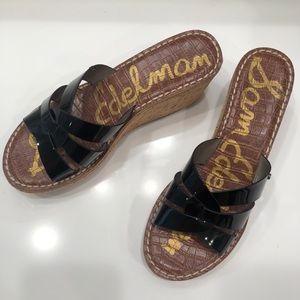 Sam Edelman Raynere Leather Black Wedge